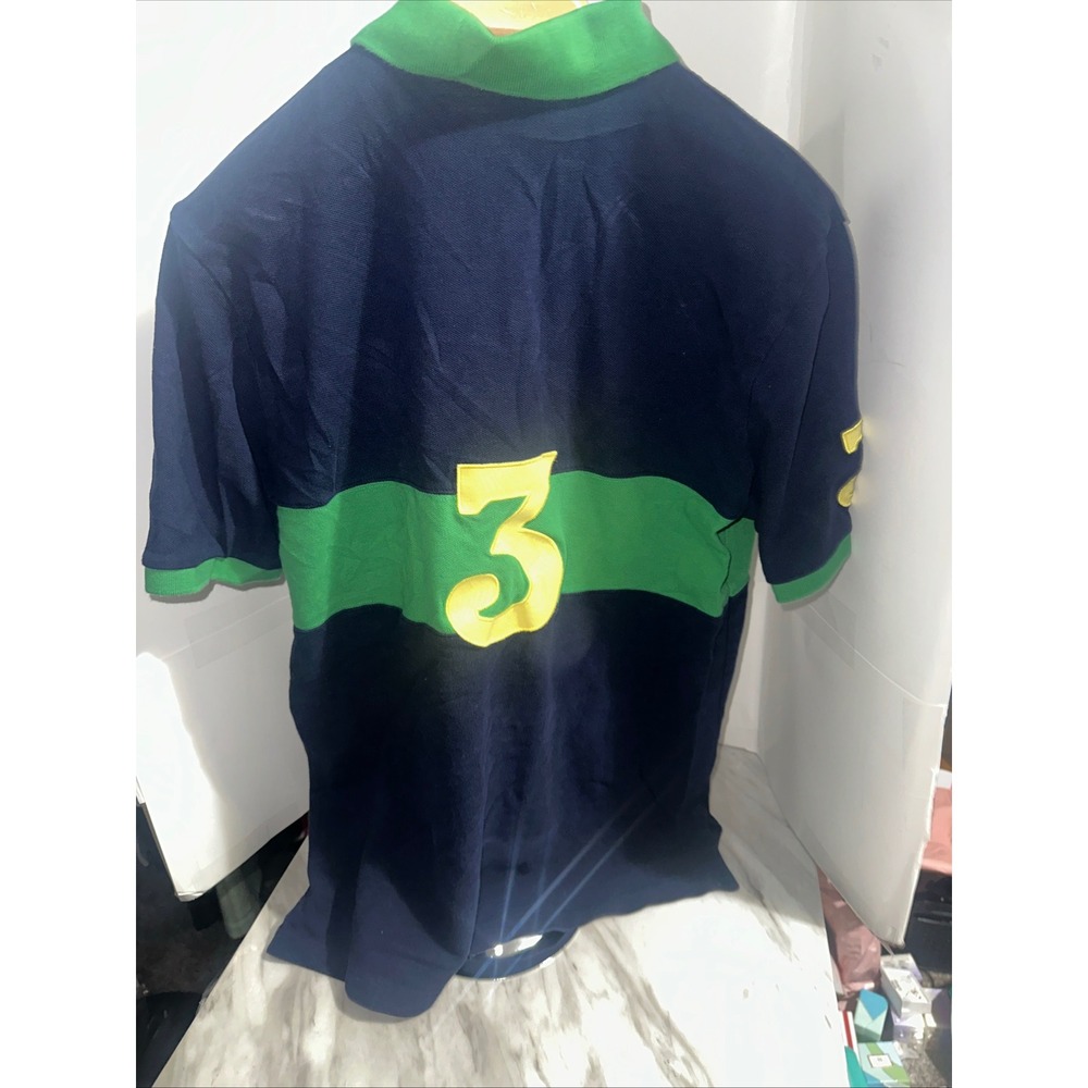 Polo Ralph Lauren Big Pony #3 Navy Green Polo Shirt Size XL (18-20) - Picture 4 of 5